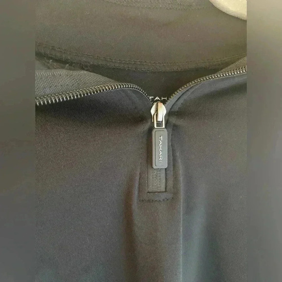 Tahari 1/4 Zip Pullover Black Size Small Activewear Techwear Sport Long Sleeve - Picture 4 of 10